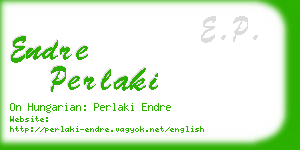 endre perlaki business card